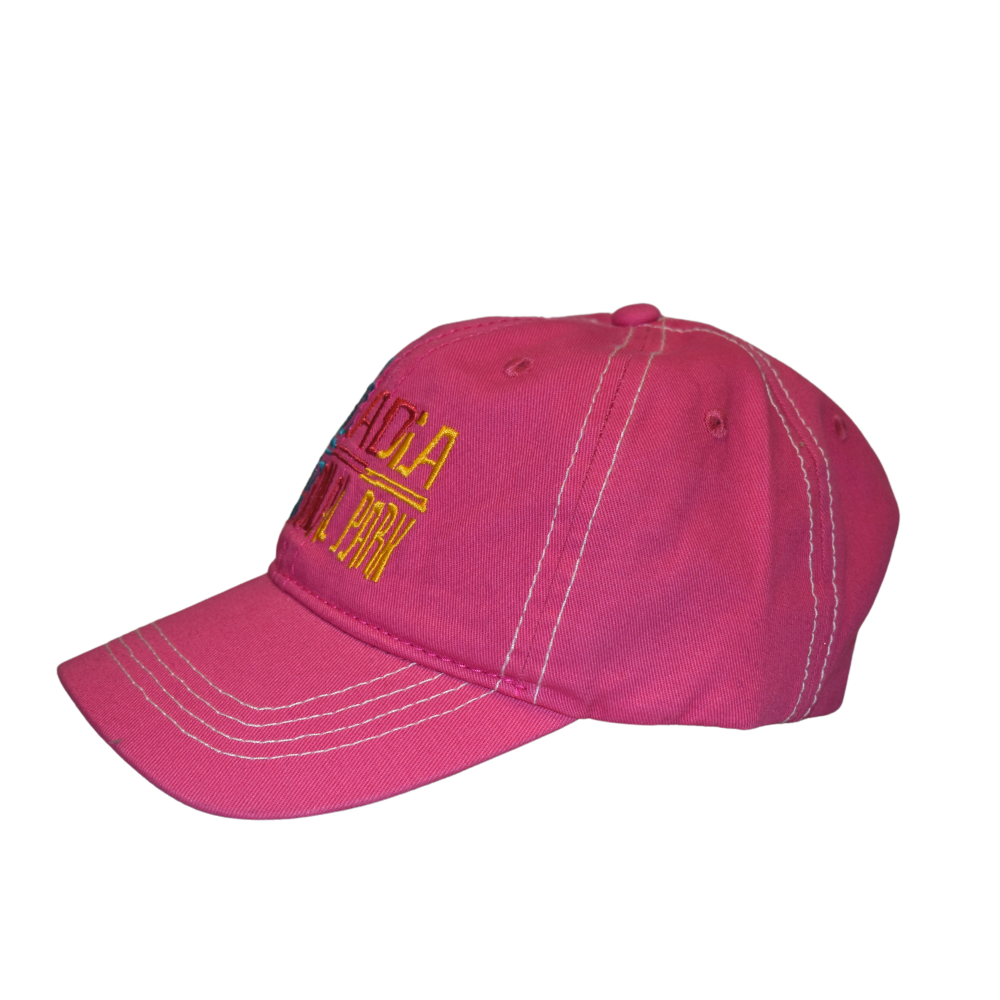 Adjustable Acadia National Park Embroidered Youth Cap in Pink Adjustable Acadia National Park Embroidered Youth Cap in Pink