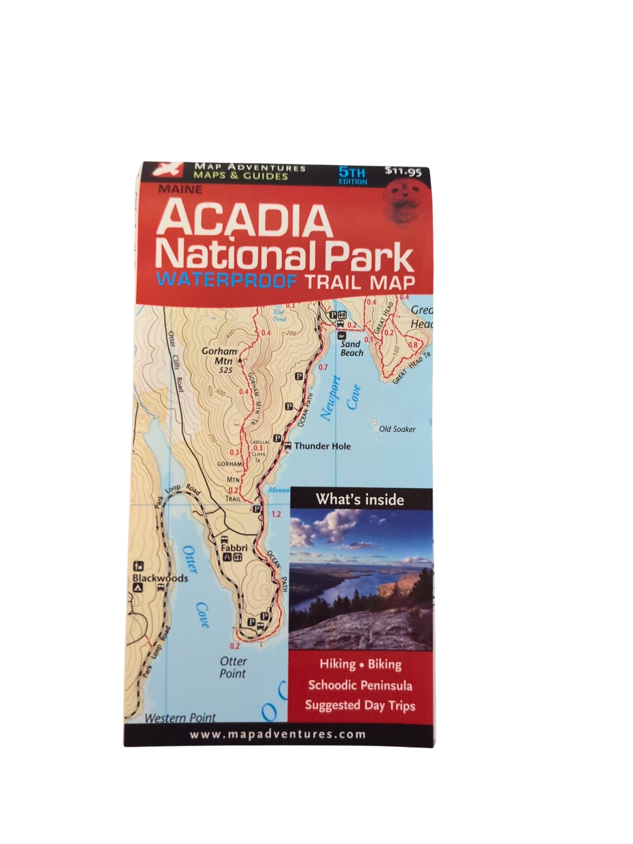 Acadia National Park Waterproof Map by Map Adventures – Jordan Pond ...